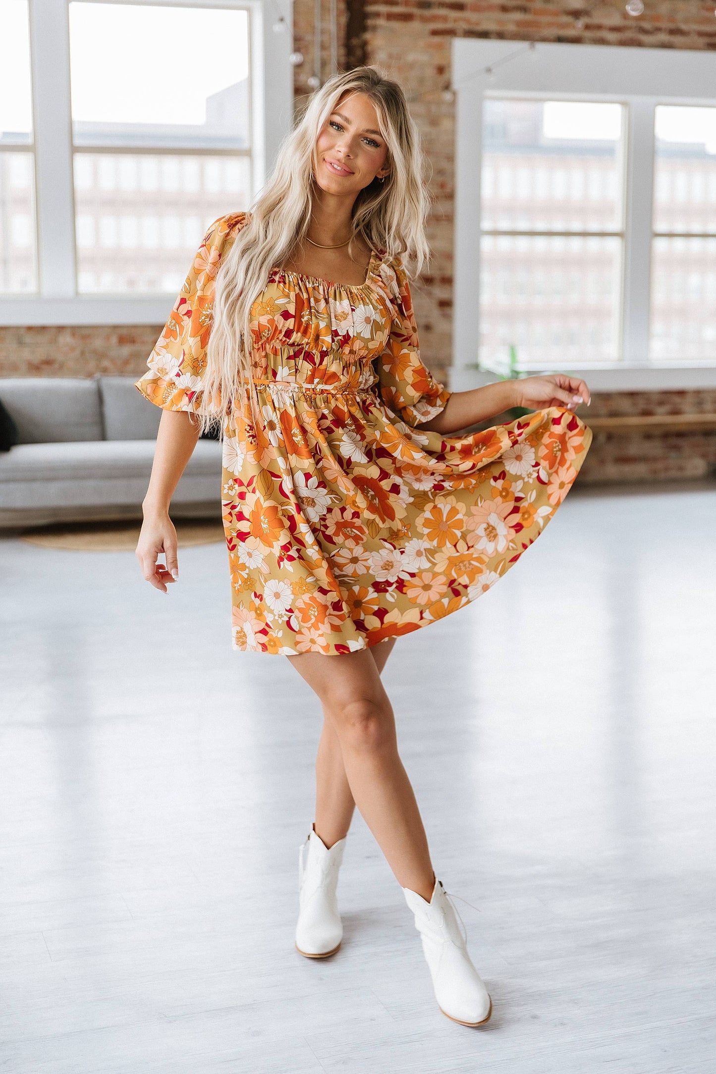 Mayble Half Sleeve Mini Dress